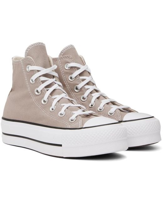 Converse Black Taupe Chuck Taylor All Star Lift Platform High Top Sneakers