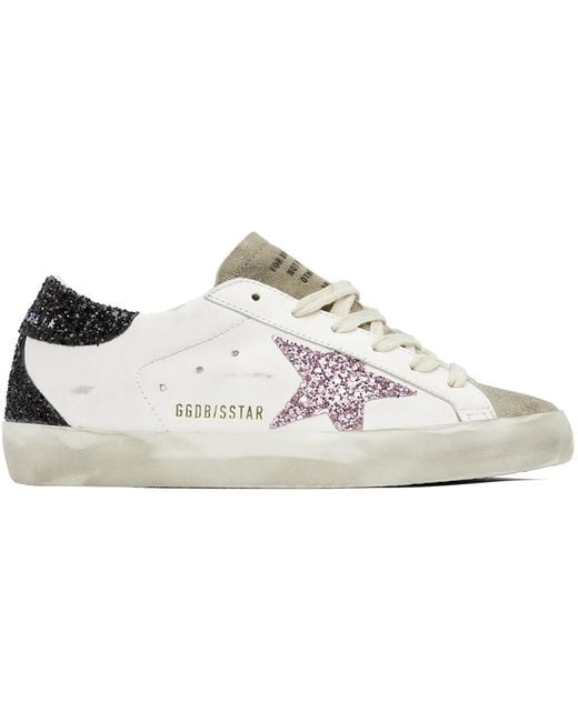 Golden Goose Deluxe Brand Black White & Taupe Super-star Sneakers