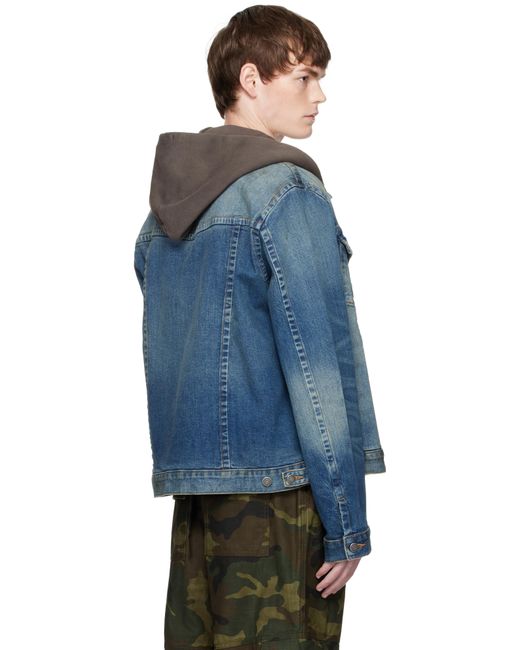 メンズ Cout de la Liberte ブルー Johnny ツイスト デニム トラッカージャケット Blue