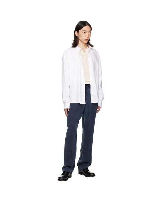 Dries Van Noten Blue Drawstring Trousers for men