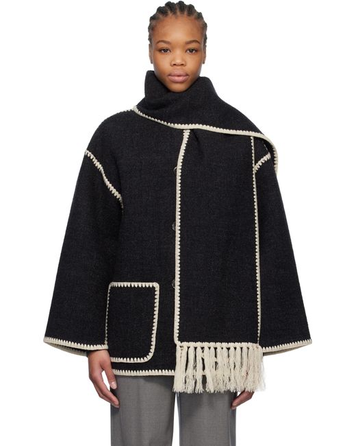 Totême  Black Embroidered Scarf Jacket