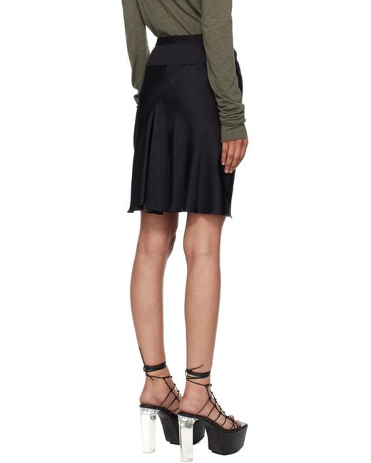 Rick Owens Black Concordians Short Bias Miniskirt