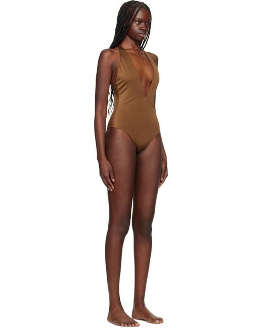 Versace Black Tex Rodi Modulo Spilla Swimsuit