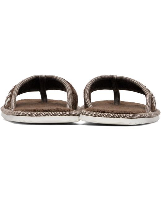 Versace Brown Cotton-Terry Flip-Flops