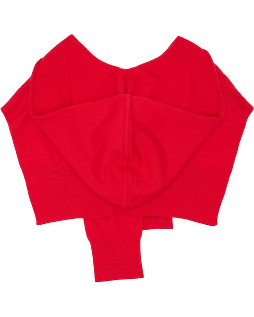 OPEN YY Red Hoodie Sleeve Layer Scarf Hood