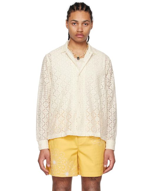 Bode Orange Off-white Tile Shirt for men