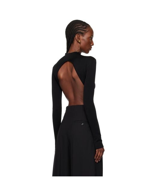 Mugler Black Short Knit Top