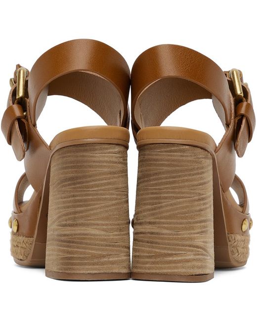See By Chloé Brown See By Chloe Joline Leather Platform Sandals