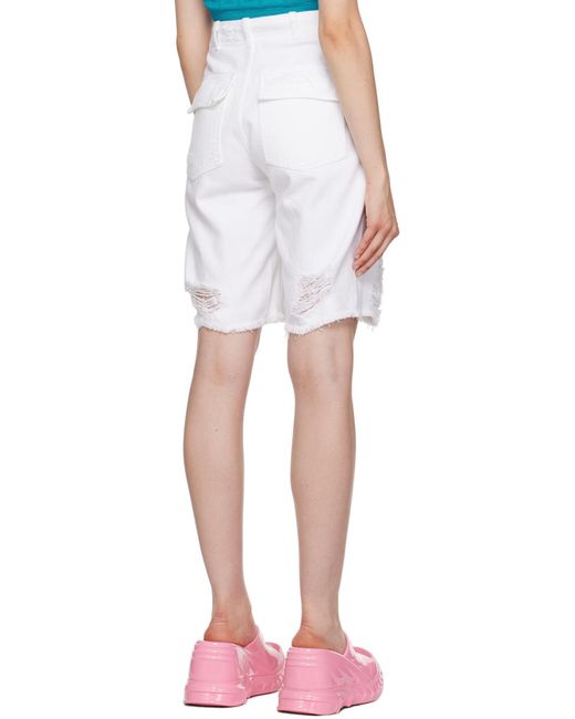 Short blanc en denim à effet usé Givenchy en coloris Multicolor