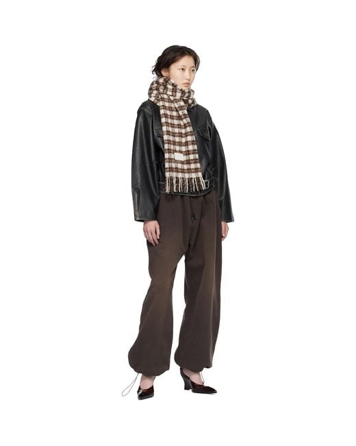 Acne Multicolor Checked Logo Scarf