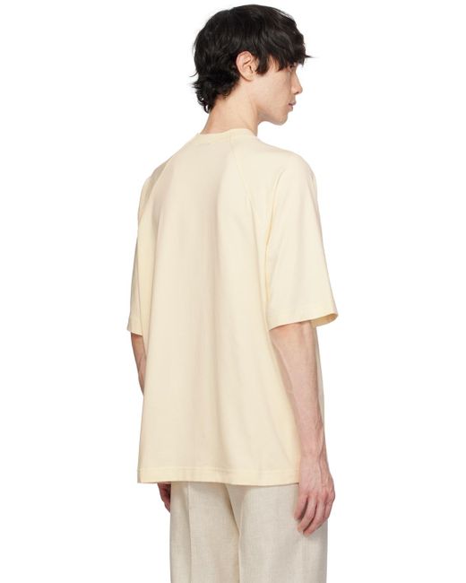 Jacquemus Natural Beige Les Classiques 'le T-shirt Typo' T-shirt for men