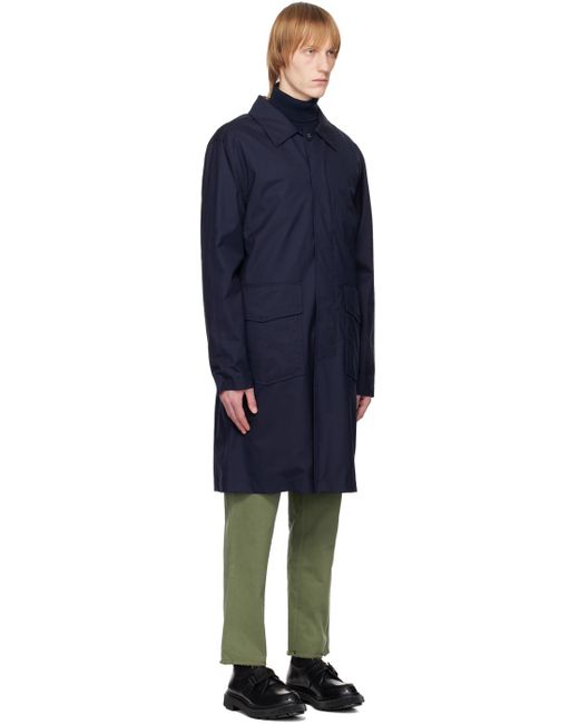 Officine Generale Black Terrence Coat for men