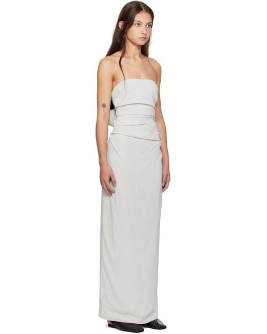 St. Agni Black Strapless Tie Back Maxi Dress