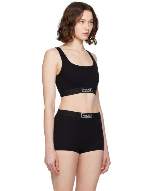 Versace Black 90S Elastic Bra