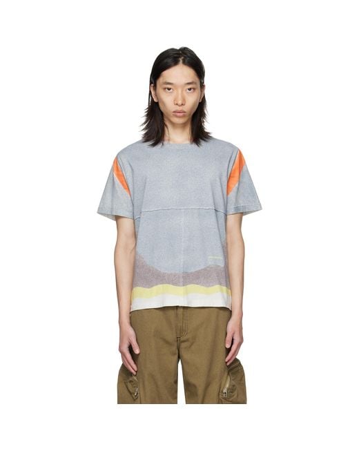 Eckhaus Latta Blue Lapped T-Shirt for men