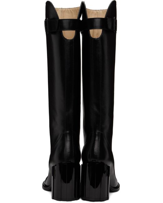 AMI Black Anatomical Toe Buckled Boots