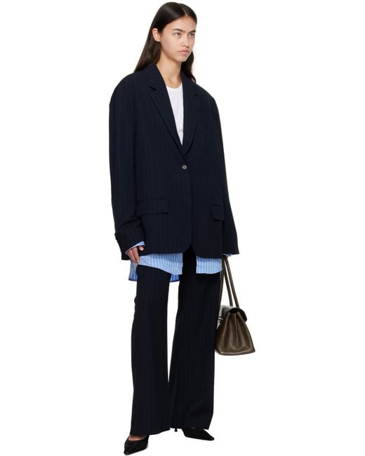 Acne ネイビー レイヤード テーラードジャケット Blue