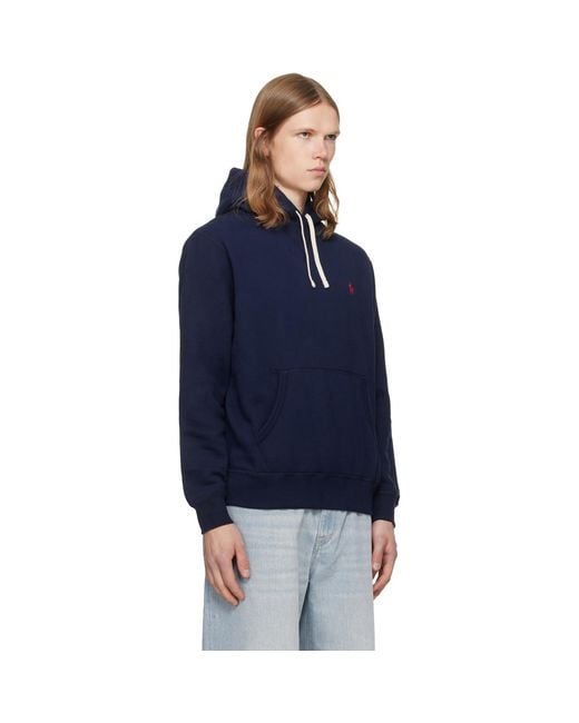 Polo Ralph Lauren Blue 'The Rl Fleece' Hoodie for men