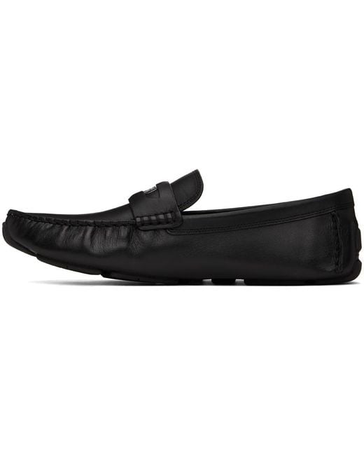 COACH Black Coin Leather Driver Shoes for men