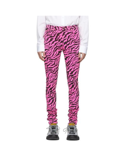 Gucci Denim Pink And Black Zebra Skinny 