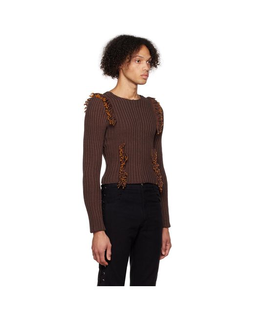 Eckhaus Latta Black Burgundy Rope Sweater for men