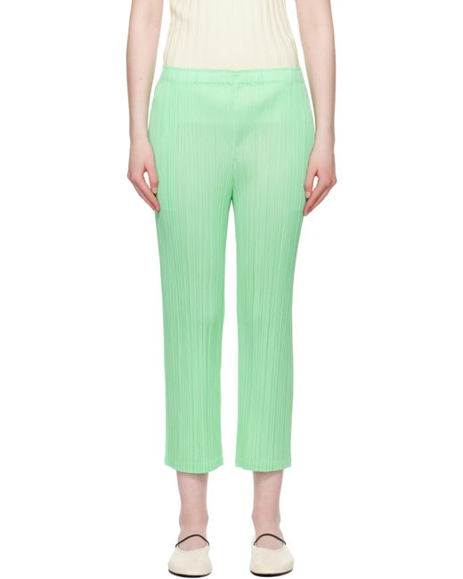 Pleats Please Issey Miyake Green Monthly Colors May Trousers