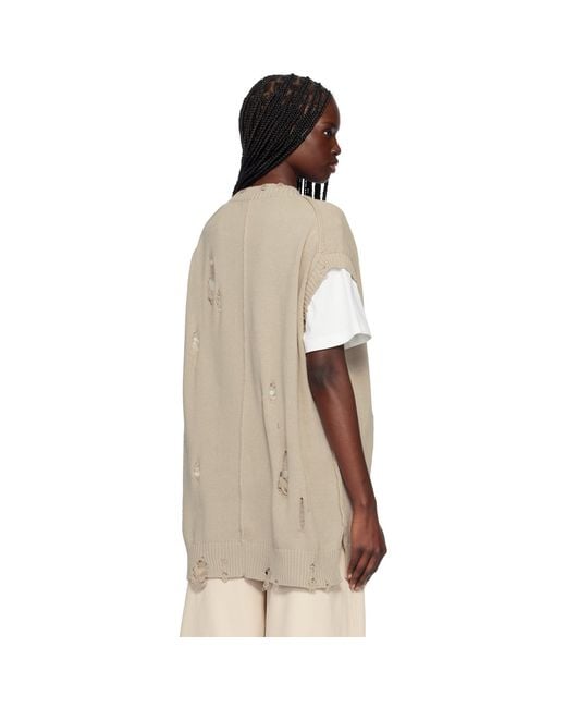 Yohji Yamamoto Multicolor Taupe 7G2P Jersey V Neck Vest