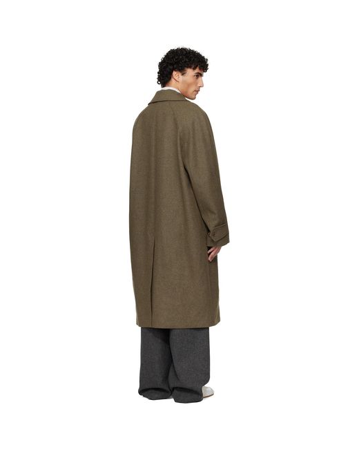 A.P.C. Black Khaki Raglan Sleeve Coat for men