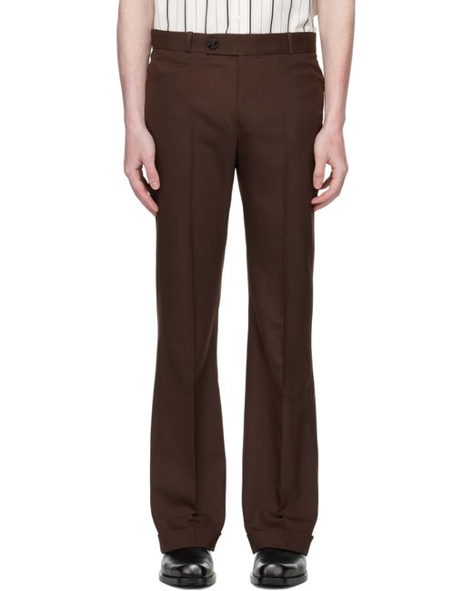 Ernest W. Baker Brown Cuffed 70's Trousers for men