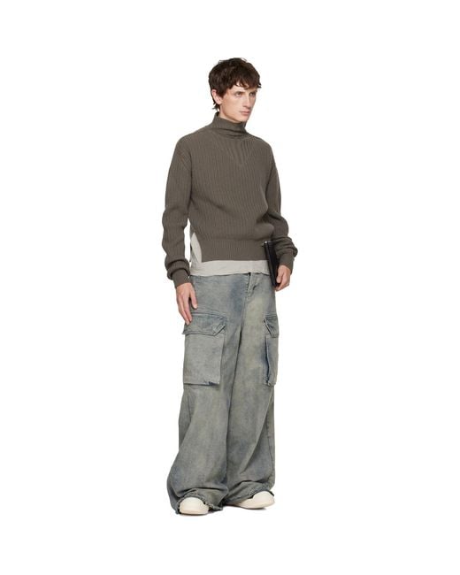 Rick Owens Black Khaki Concordians Sneakers for men