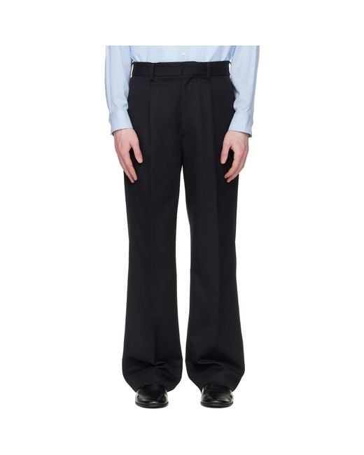 Ssstein Wool Kersey Straight Trousers in Black for Men | Lyst