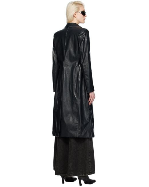 DIESEL Black G-filar Faux-leather Trench Coat
