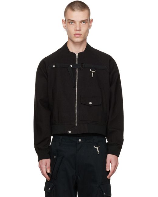 Reese Cooper Synthetic Harness Bomber Jacket in Black for Men | Lyst