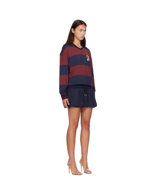 Off-White c/o Virgil Abloh Blue Striped Interlock Polo Minidress