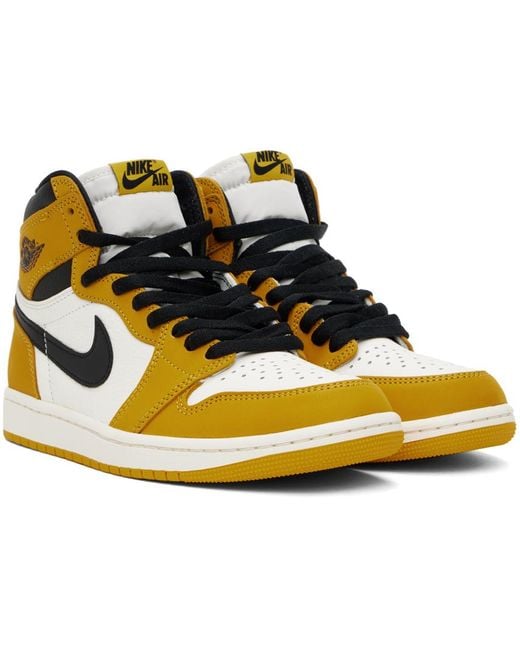 Nike Yellow & White Air Jordan 1 Retro High Og Sneakers for men