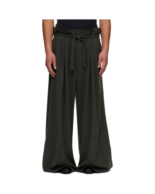 Lu'u Dan Black Slacker Maxis Trousers for men