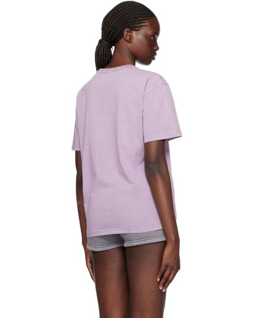 T-shirt mauve à effet délavé T By Alexander Wang en coloris Purple