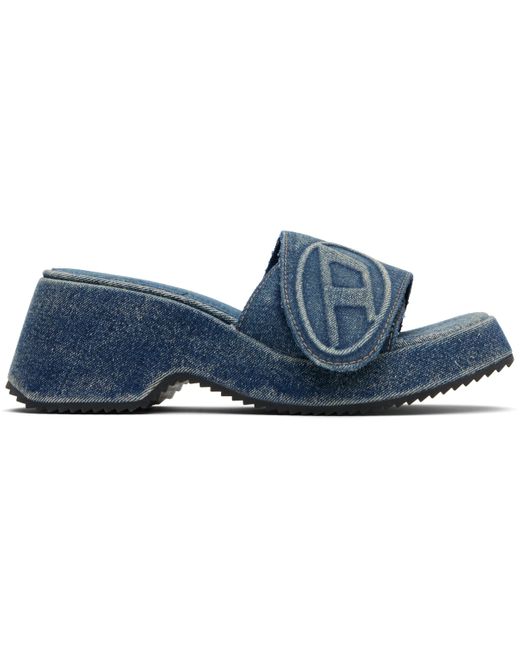 DIESEL ブルー Sa-Oval D Pf W ヒールサンダル Blue