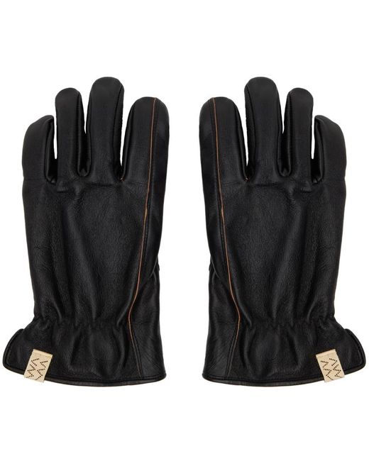 Visvim Black Leather Gloves for men