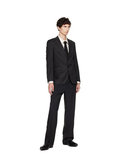 Ernest W. Baker Black Leather Classic Tie for men