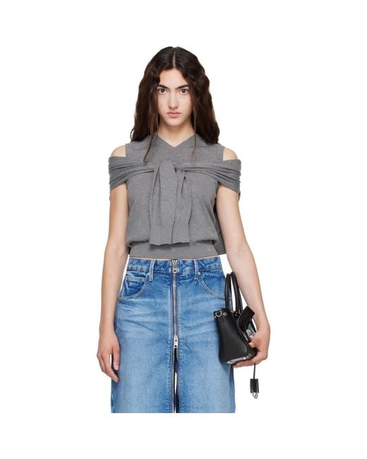 Alexander Wang Blue Wrapped Cardigan Vest