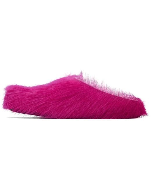 Marni Purple Pink Fussbett Sabot Loafers
