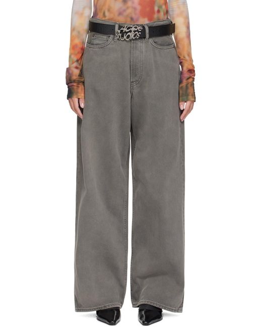 Acne Brown Gray Loose-fit Jeans