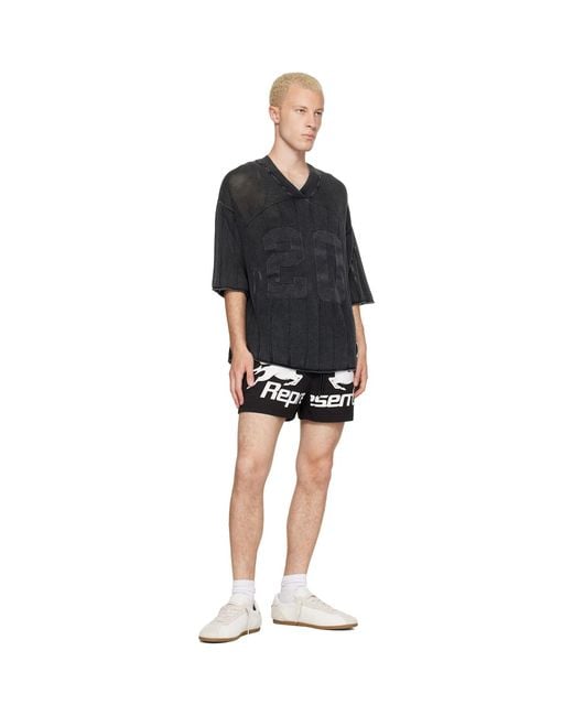 Represent Black 'Nothing Faster' Swim Shorts for men