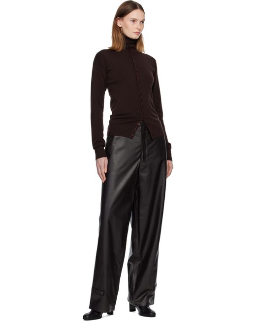 Lemaire Black Burgundy Buttoned Fitted Cardigan