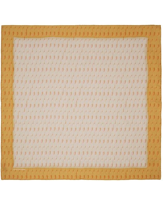Dries Van Noten Natural Off-white & Yellow Printed Scarf for men
