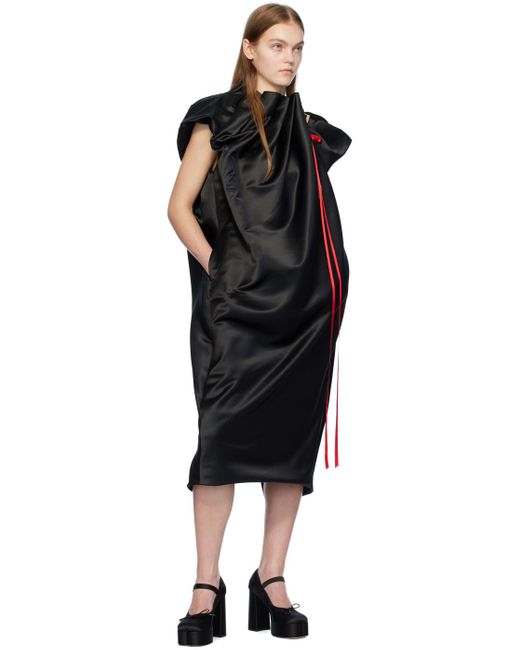 Simone Rocha Black Pleated Midi Dress