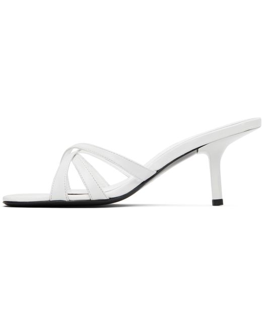 By Far ホワイト Julie Creased Calf Leather ヒールサンダル Black