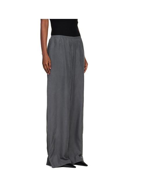 Alexander Wang Black Mid-Rise Silk Track Pants