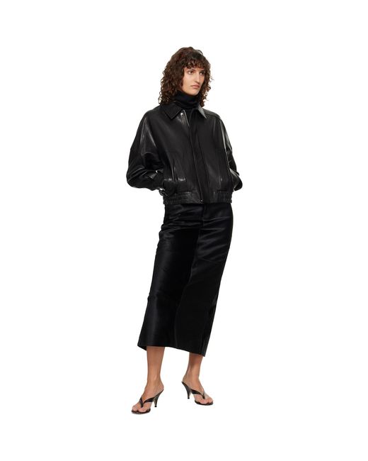 Nour Hammour Black Elisse Long Pencil Ponyhair Skirt